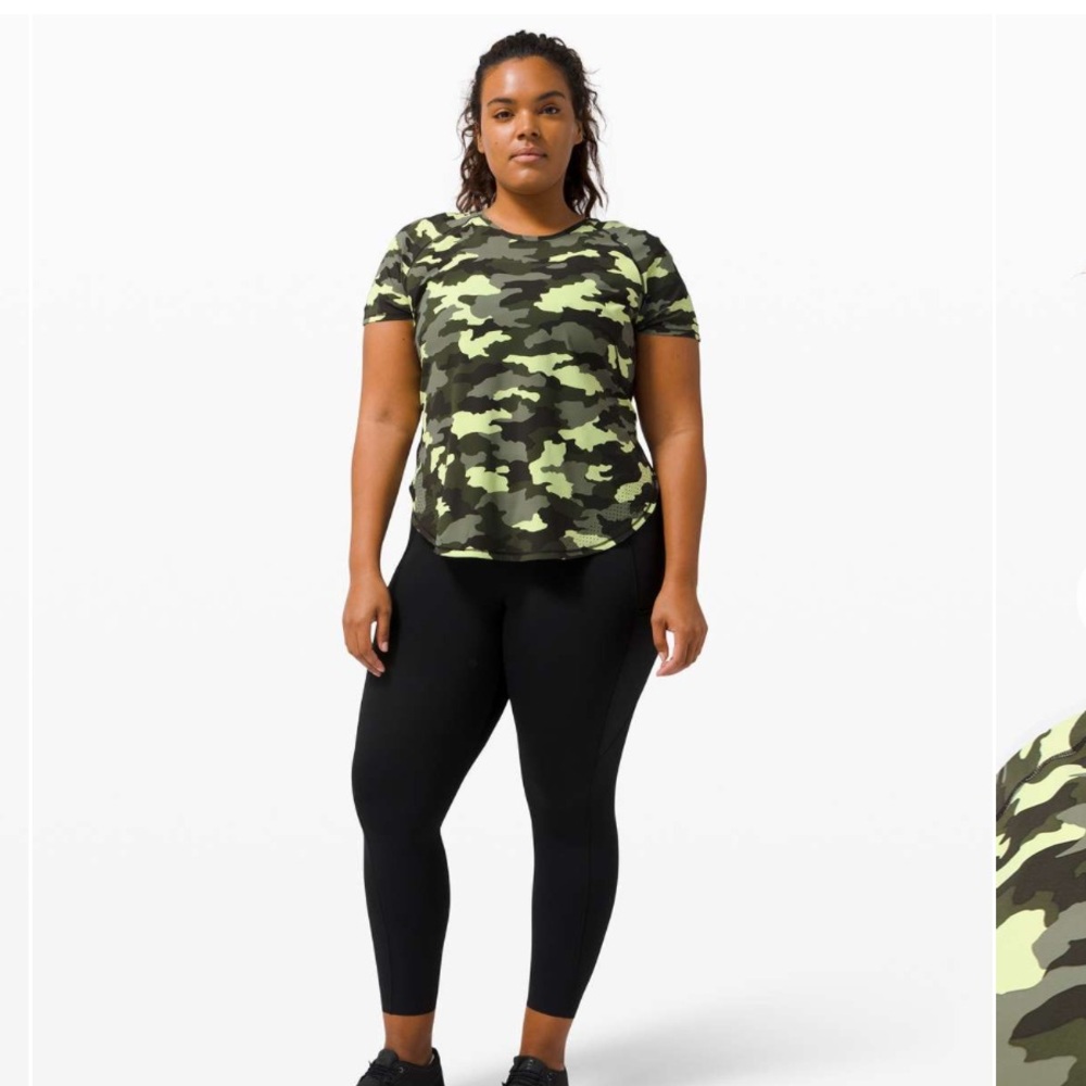 Lululemon Size 8 UVP Run Short Sleeve Shirt in Heritage 365 Camo New With Tags